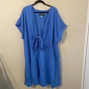 Maeve By A+nthropologie Linen Blend Tie Front Dress